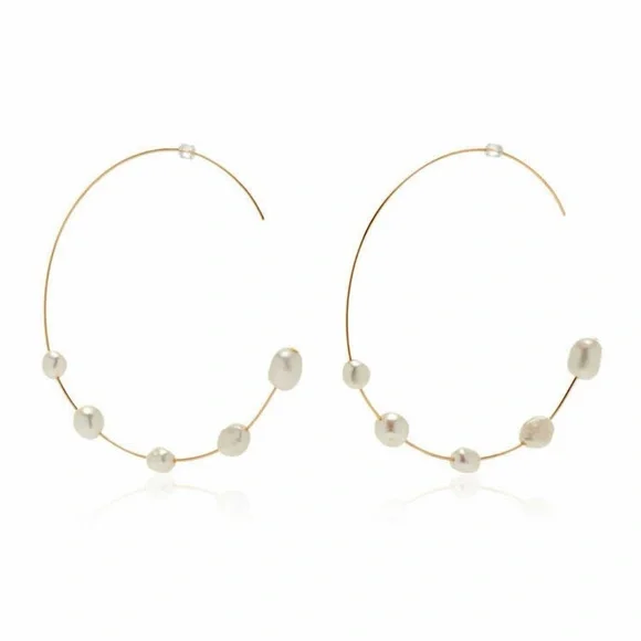 🌺🎉HP🎉🌺 NWT Cult Gaia Nubia XL Baroque Pearl Earrings - Picture 15 of 16